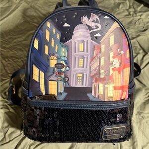 Loungefly Harry Potter Diagon Alley Backpack - Blue and Black
